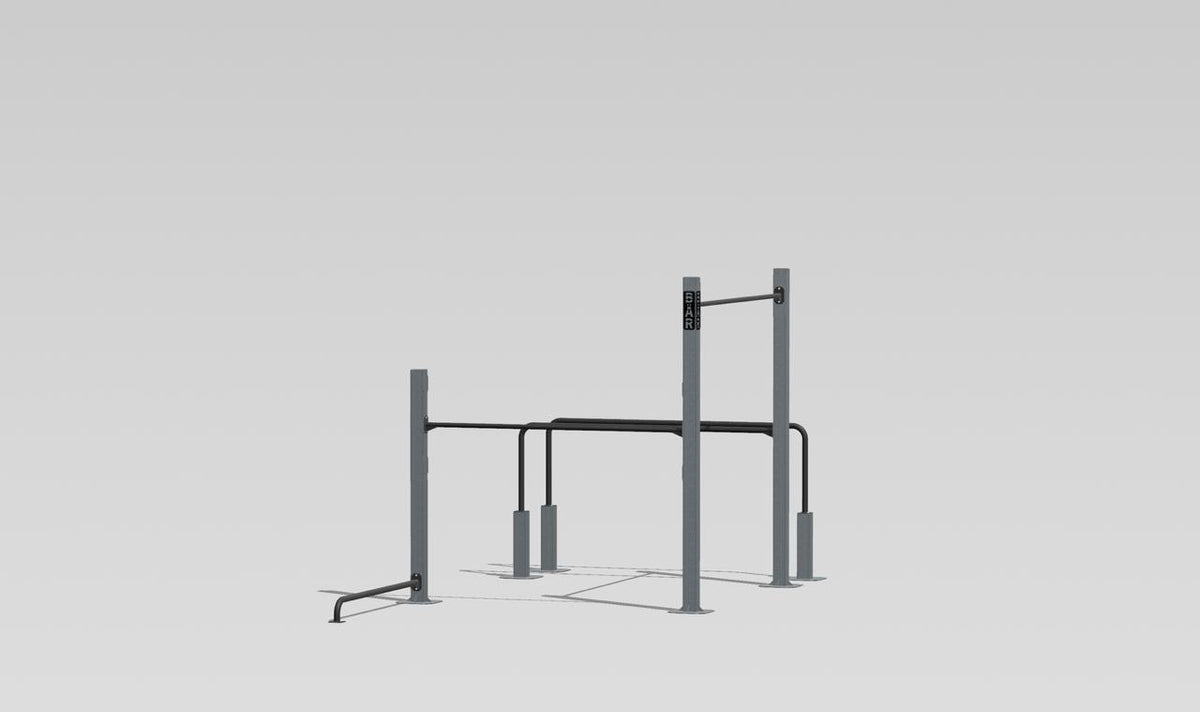 Parque de calistenia para casa en galvanizado natural